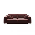 Canapea extensibilă din catifea devichy Rothe, 256 cm, roz închis