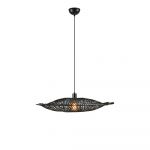 Lustră negru-mat cu abajur din bambus ø 75 cm Kumo – Markslöjd