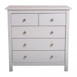 Comodă albă înaltă din lemn masiv de pin 79x80 cm Berna – Marckeric