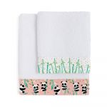 Set 2 prosoape pentru copii Moshi Moshi Panda Garden