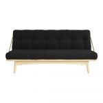 Canapea variabilă cu tapițerie din catifea reiată Karup Design Folk Raw/Charcoal