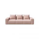 Canapea roz-deschis cu tapițerie din stofă bouclé 287 cm Feiro – MESONICA