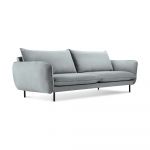 Canapea țesătură catifea Cosmopolitan Design Vienna, 230 cm, gri deschis