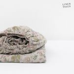 Cearceaf în culoare naturală din in cu elastic 180x200 cm Botany 2 – Linen Tales