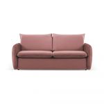 Canapea roz extensibilă cu tapițerie din catifea 194 cm Vienna – Cosmopolitan Design