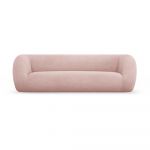 Canapea roz-deschis cu tapițerie din stofă bouclé 230 cm Essen – Cosmopolitan Design