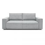 Canapea gri deschis extensibilă cu tapițerie din catifea reiată 245 cm Nihad – Bobochic Paris