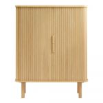 Dulap cu aspect de lemn de stejar cu ușă glisantă 113x90 cm Cavo – Unique Furniture