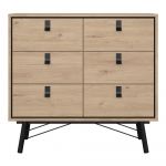 Comodă în culoare naturală joasă cu aspect de lemn de stejar 102x99 cm Ry – Tvilum