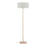Lampadar din lemn de bambus Good&Mojo Fuji, abajur bej deschis