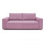 Canapea roz extensibilă cu tapițerie din catifea reiată 245 cm Nihad – Bobochic Paris