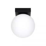 Plafonieră neagră cu abajur din sticlă ø 12 cm Umerta – Nice Lamps