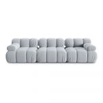 Canapea albastru-deschis cu tapițerie din catifea 282 cm Bellis – Micadoni Home