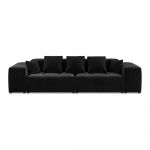 Canapea neagră cu tapițerie din catifea 320 cm Rome Velvet - Cosmopolitan Design