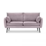 Canapea cu tapițerie din catifea Kooko Home Lento, 158 cm, roz deschis