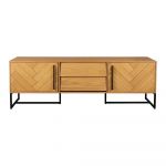 Masă TV cu aspect de stejar în culoare naturală 180x60 cm Class - Dutchbone
