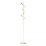 Cuier cu detalii din lemn de fag YAMAZAKI Plain Pole Hanger, alb