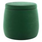 Puf de copii verde cu tapițerie din catifea Posh Velvet – Yellow Tipi