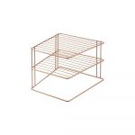 Suport cu 2 rafturi pentru farfurii Metaltex, arămiu