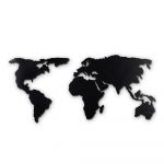 Decorațiune metalică de perete Worl Map XL, negru