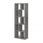 Bibliotecă gri cu aspect de beton Berlin TemaHome, înălțime 198 cm