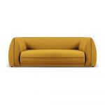 Canapea galbenă cu tapițerie din catifea 225 cm Lando – Micadoni Home