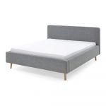 Pat matrimonial albastru/gri tapițat 160x200 cm Mattis – Meise Möbel