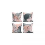 Set 4 fețe de pernă decorative Minimalist Cushion Covers Draw Art, 45 x 45 cm