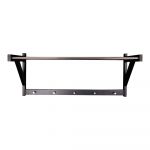 Cuier de perete negru din lemn de plop cu raft Padova - House Nordic