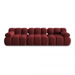 Canapea roșie cu tapițerie din catifea 282 cm Bellis – Micadoni Home