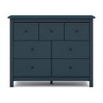 Comodă albastru-închis joasă din lemn masiv de pin 110x80 cm Misti – Marckeric