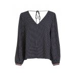 Bluza cu decolteu in V si model cu buline