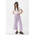 Pantaloni crop din amestec de in cu croiala ampla