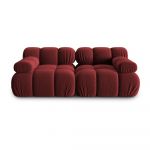 Canapea roșie cu tapițerie din catifea 188 cm Bellis – Micadoni Home