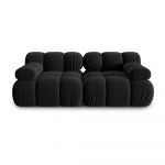 Canapea neagră cu tapițerie din catifea 188 cm Bellis – Micadoni Home