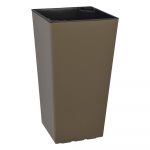 Ghiveci de flori adecvat interior / exterior Gardenico Elise, înălțime 46 cm, gri-maro mat
