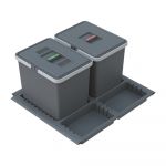 Coș de gunoi din plastic pentru deșeuri sortate/încorporat 15 + 15 l Metropolis - Elletipi