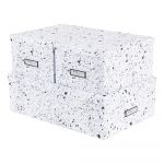 Set 3 cutii de depozitare Bigso Box of Sweden Inge, alb-negru