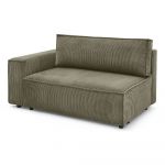 Modul pentru canapea verde deschis cu tapițerie din catifea reiată (cu colț pe partea stângă ) Nihad modular – Bobochic Paris
