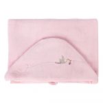 Prosop roz cu glugă din bumbac pentru copii 80x135 cm Bebemarin - Foutastic