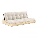 Canapea albă extensibilă cu tapițerie din catifea reiată 196 cm Base – Karup Design