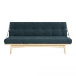 Canapea variabilă cu tapițerie din catifea reiată Karup Design Folk Raw/Pale Blue