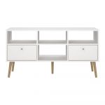 Comodă TV albă 117x61 cm Bodo – Tvilum