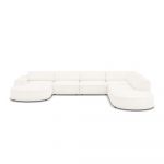 Colțar bej cu tapițerie bouclé (pe partea dreaptă) Jodie – Micadoni Home