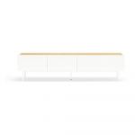 Masă TV albă/în culoare naturală cu aspect de lemn de stejar 180x45 cm Arista – Teulat