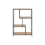 Bibliotecă neagră/cu aspect de lemn de stejar 77x114 cm Seaford – Actona