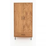 Șifonier din lemn de stejar 97x196 cm Abies – The Beds