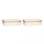 Set 2 organizatoare textile Hübsch Bamboo, bej