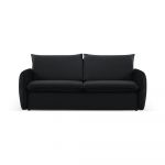 Canapea neagră extensibilă cu tapițerie din catifea 214 cm Vienna – Cosmopolitan Design