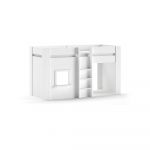 Pat pentru copii alb înalt din lemn masiv de pin 90x200 cm RENO – Vipack